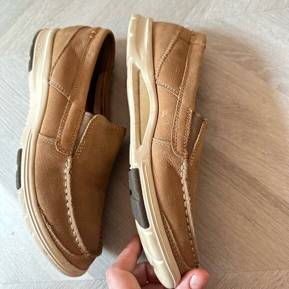Abeo Lite Caleb Loafers Boat Shoes Men's Size 8.5 Light Brown Tan Leather Suede - Picture 7 of 11